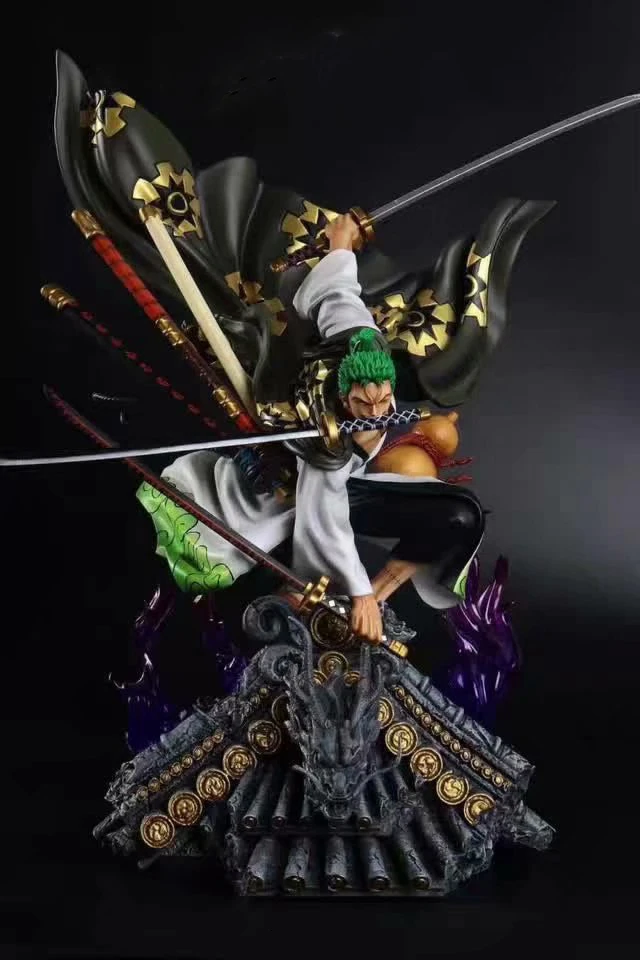 Zoro with box Одна деталь фигурка GK кимоно Roronoa Зоро 50 см ПВХ Модель Аниме Коллекция игрушек более размер ко изысканное качество украшение стола - Цвет: Zoro with box