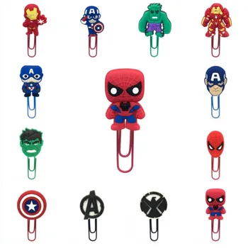 

1pcs Superhero Bookmarks for Books Cool Avenger Icons Paper Clips Office School Supplies Page Holder for Teachers Students Gift