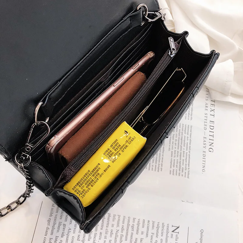 

2019 New Style Triangular Lattice Spiraea WOMEN'S Bag Magnetic Snap Versatile (Large Small) Chain Shoulder Square Sling Bag