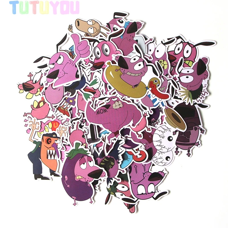 

PC26 38 Pcs/set COURAGE The Cowardly Dog Cartoon Stickers Decal For for Guitar Laptop Luggage Car Fridge Graffiti Sticker