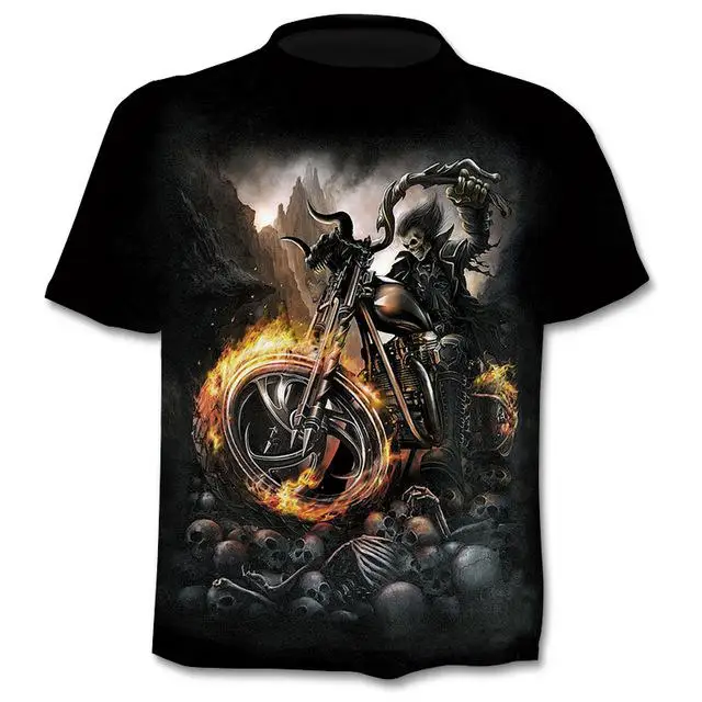 

New Mens Skull T Shirts animal Skull 3dt -Shirts Men Tops Hip Hop 3d Print Skull O-Neck t-shirts