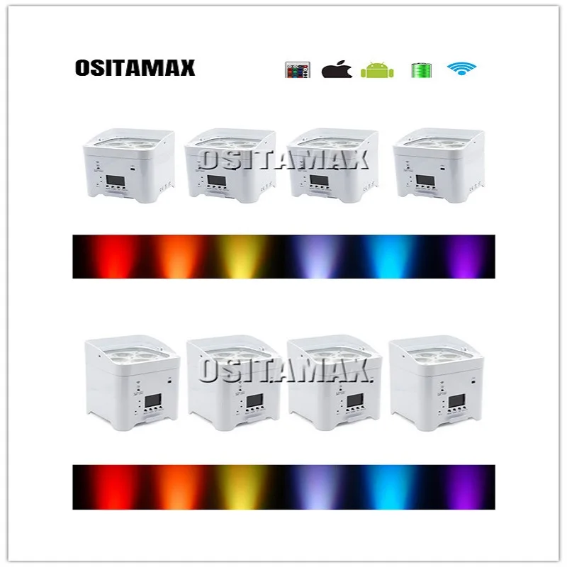 OSITAMAX DJ S4 Freedom Hex-6x18W батарея мощность Par может Свадьба Uplighting Смарт дискотечное освещение - Цвет: 8pcs in carton