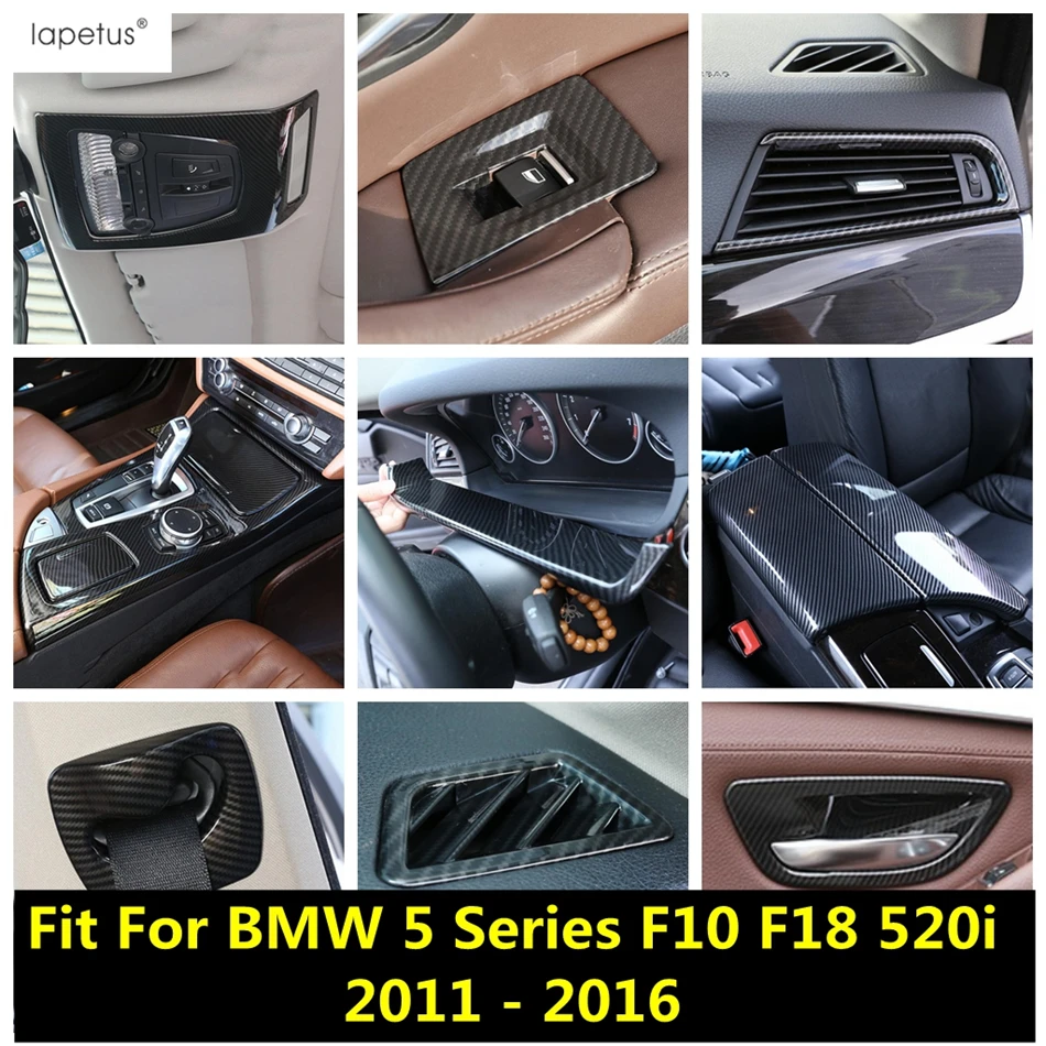 

For BMW 5 Series F10 F18 520i 2011 - 2016 AC Air Vent Handle Bowl Window Lift Gear Panel Cover Kit Trim Carbon Fiber Accessories
