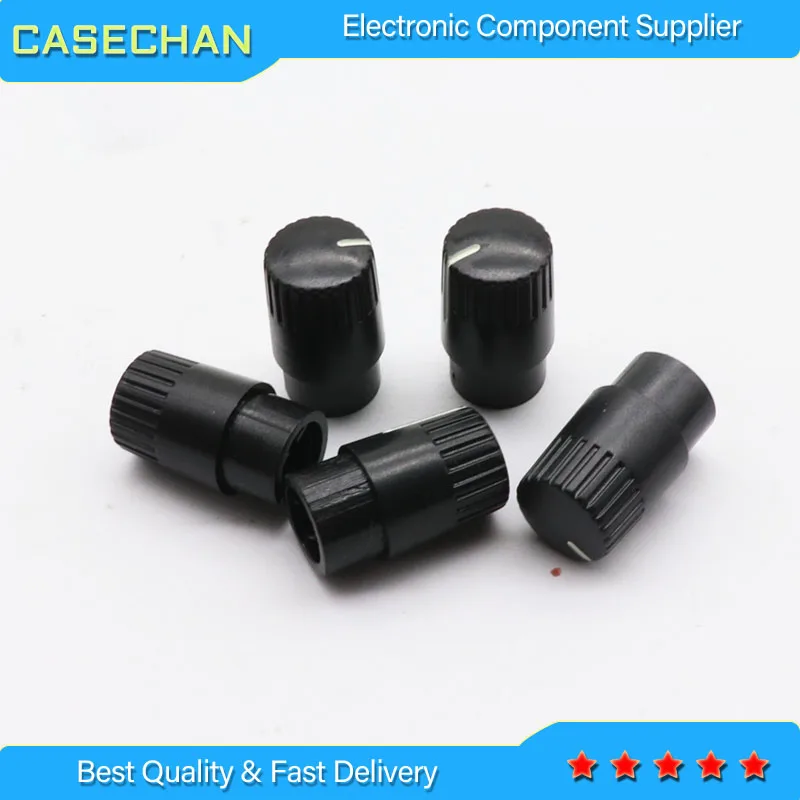 10pcs plug-in 180 degree potentiometer half shaft plastic knob cap cover plastic case instrument instrument cap twist top