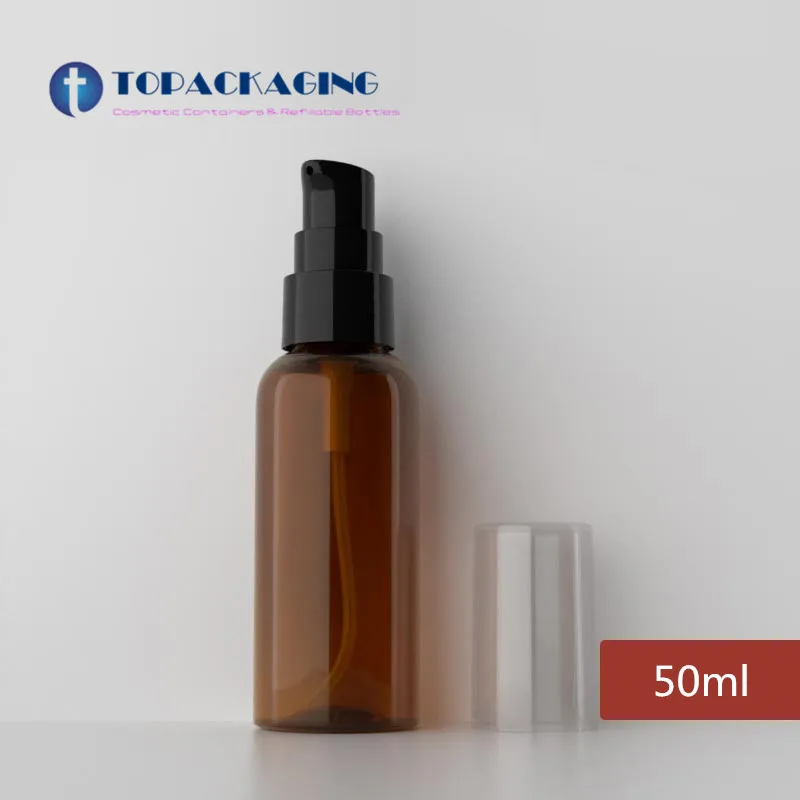 

50PCS*50ML Lotion Pump Bottle Empty Shampoo Shower Gel Refillable PET Plastic Cosmetic Container Sample Essentiel Oil Packing