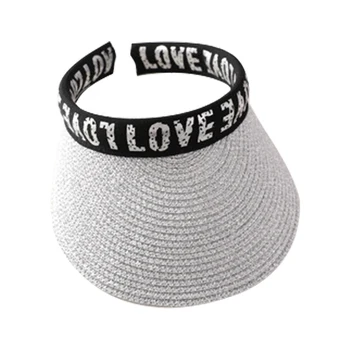 

HIgh Quality Summer Baby Girl Visor Hat Empty Top Kids Beach Hat Straw Caps Fashion Letters Sun Hat Visors Cap