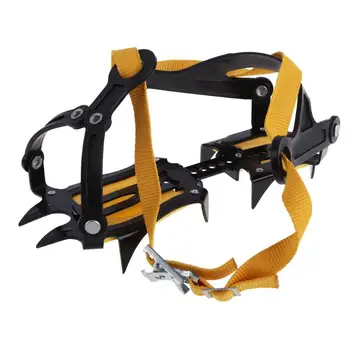 

1 Pair of Bundled Crampons Professional 10-point Manganese Steel Ice Gripper Ice Crampons Snow Board for Climbing Trekking Sk