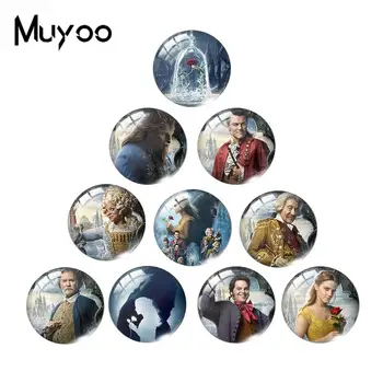 

2019 New Beauty And The Beast Glass Cabochon Princess Cabochons Art Round Hand Craft Jewelry