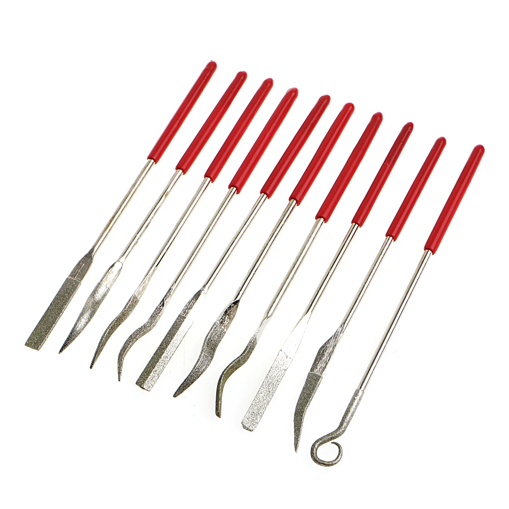 10Pcs 7/" pouces 180 mm x 5 mm Diamond Files Set Coated Rifloir fichier Bijoux Réparation