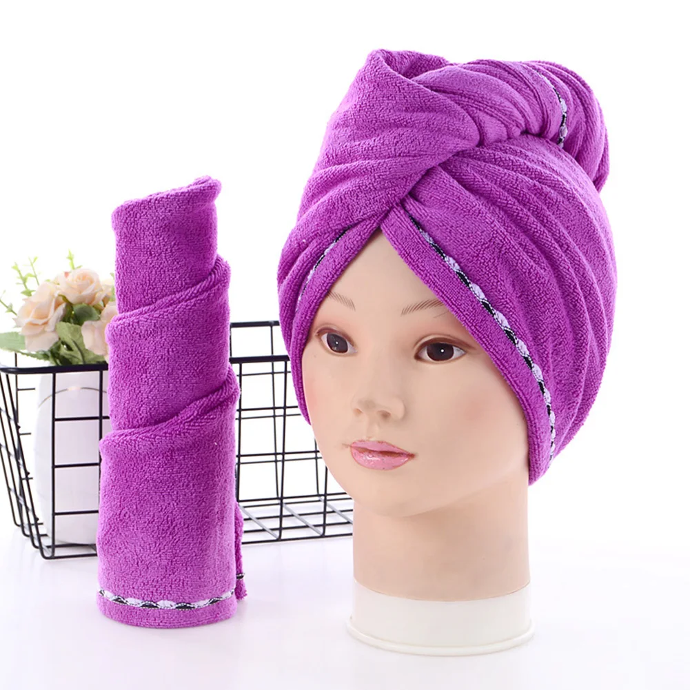 Dark Purple Насадка для душа увеличивающая практичный Быстрый банный тюрбан Нескользящая микрофибра утолщенная время защищающая упаковка водопоглощающее сушильное полотенце - Цвет: Dark Purple