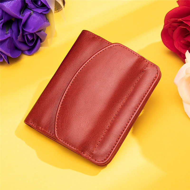 Women's Wallet Mini Genuine Leather Female Small Card Holder Short Purses With Coin Proket For Girls Money Bag Cartera