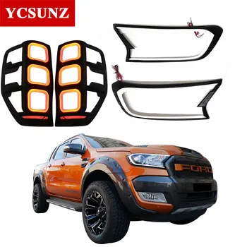 

DRL LED Tail Lights Headlights Cover For Ford Ranger Wildtrak 2012-2019 T6 T7