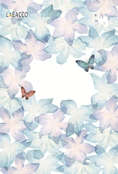 

Laeacco Spring Flowers leaves Butterfly Gradient Bokeh Light Bokeh Background Photocall Photophone Backdrops For Photo Studio