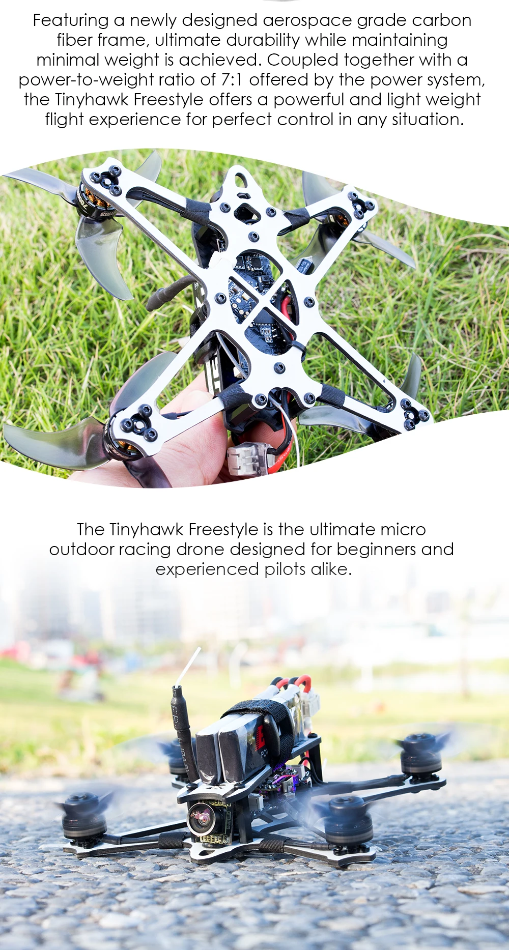 Tinyhawk Freestyle 115mm 2.5inch F4 5A ESC FPV Racing RC Drone BNF Version Frsky Compatible FPV Drone