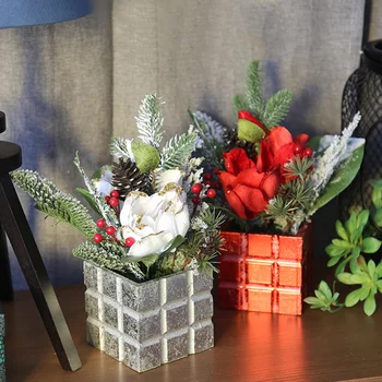 

Artificial Flowers Bouquet Magnolia Wedding Background Flower Wall Fake Plant Simulation Orchid Potted for Home Party Decor