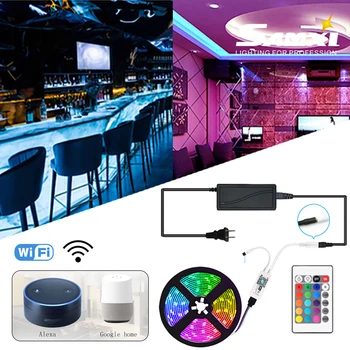 

5050 WIFI Control 12V RGB LED Strip 5M/300LED 10M/600LED Flexible Waterproof Led Light Strip for Hoom Livingroom Bedroom Garden