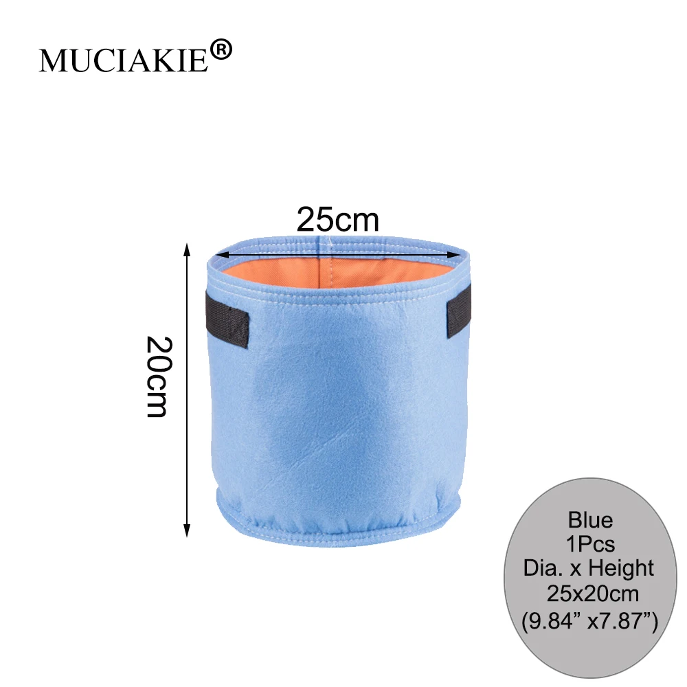 MUCIAKIE, 1 шт., 25x20 см, 3 галлона, тканевые сумки для выращивания, дышащие горшки для цветов, мешок для корня, контейнер для растений, умные горшки