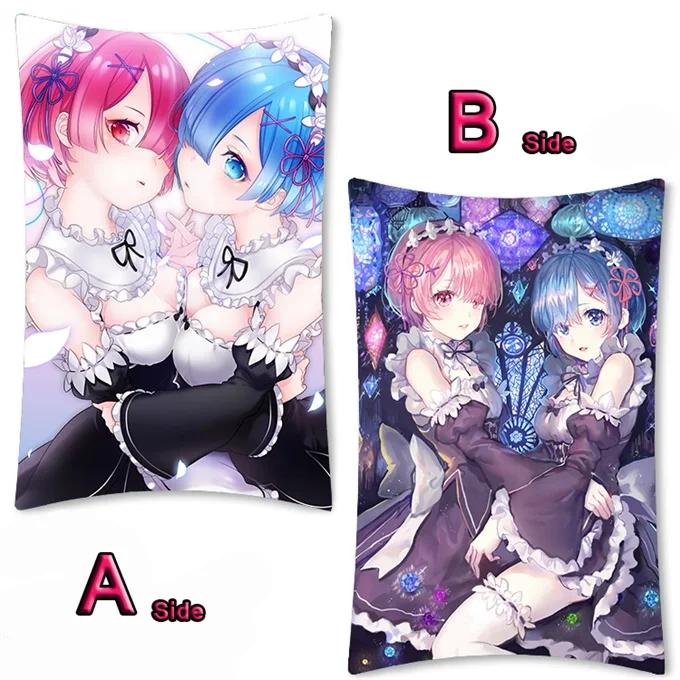 01 Милое Аниме Re: zero kara hajimeru isekai seikatsu Rem RamDakimakura длинная подушка для объятий Чехол Подушка для фанатов наволочка 35x55 см - Цвет: 01