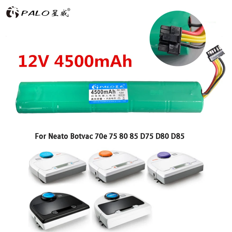 Ceny PALO 12V Ni MH 4500mAh robot odkurzacz bateria zastępcza akumulator do Neato Botvac 70e 75 D75 80 85 D85 D80