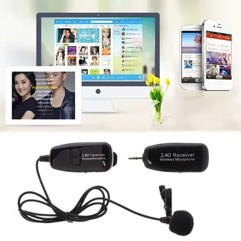 

2.4G Wireless Tie Clip Microphone Lavalier Lapel MIC Guitar Pickup for Speaker