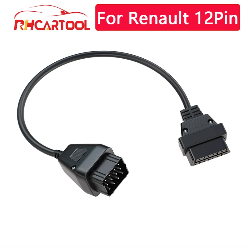Адаптер OBD для RENAULT 12 Pin штекер-OBD OBD2 OBDII DLC 16 16-Контактный Разъем renault Кабельный