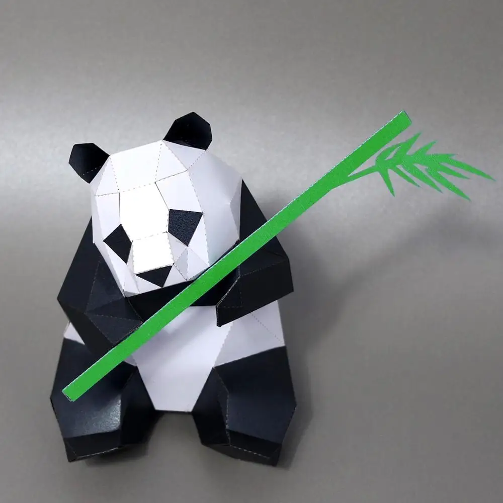 3D панда и бамбуковое животное книга для гостиной искусство дома сделай сам