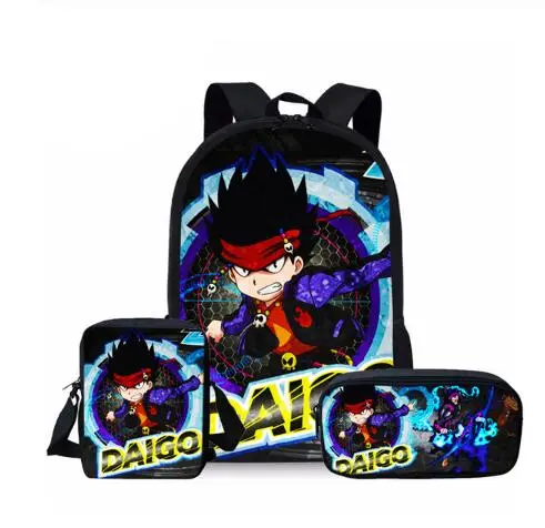 as picture Мода: Beyblade Burst игра 3 шт. набор рюкзаков 3D аниме печать Студенческая школьная сумка, рюкзак Школьная Сумка подростковая Softback Mochilas - Цвет: as picture
