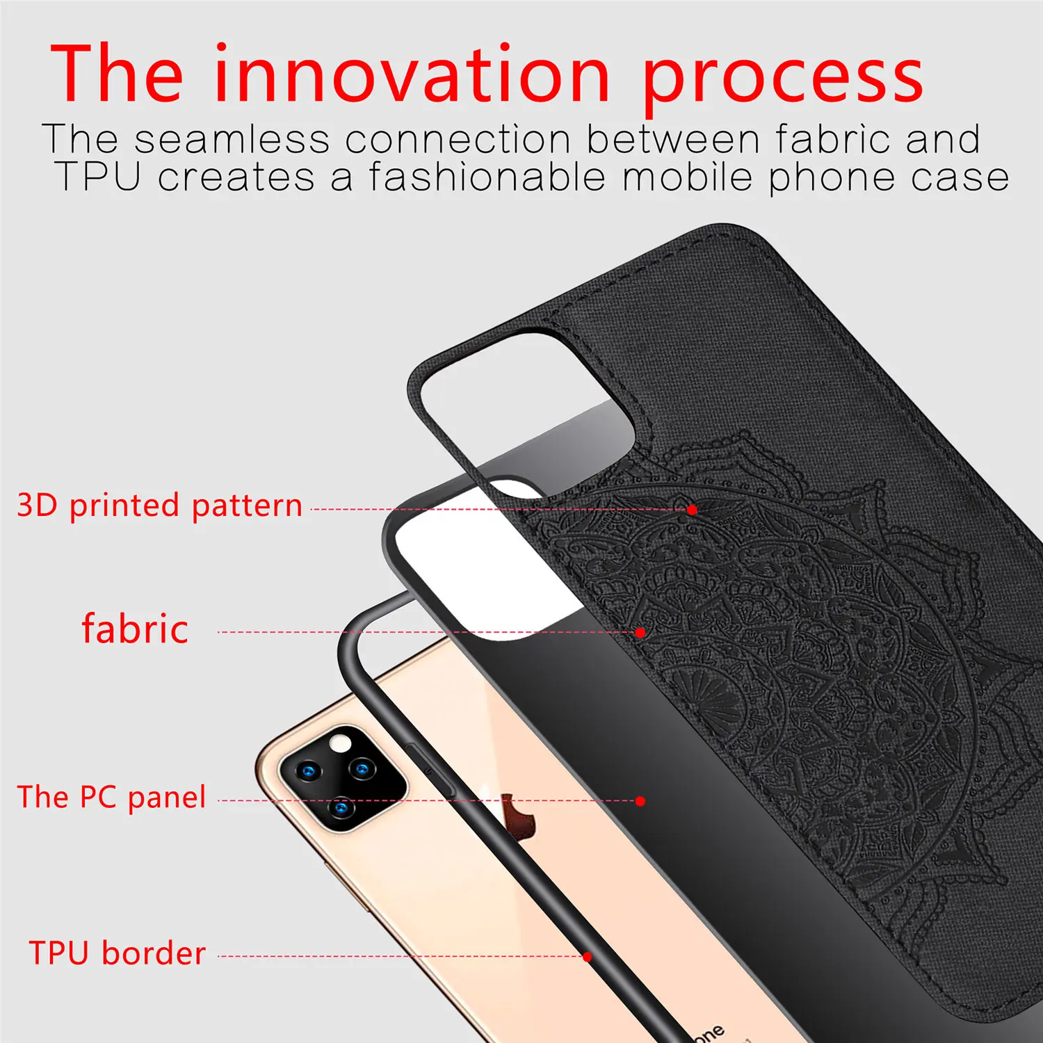 3D чехол с цветами для iPhone 11 2019 из силиконовой ткани Жесткий ПК Pro Max бампер