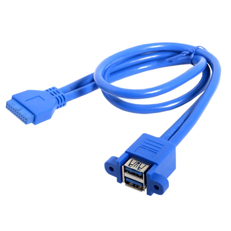 Двойной USB 3 0 A женский 2 порта к 20pin 19pin Женский адаптер для монтажа материнской