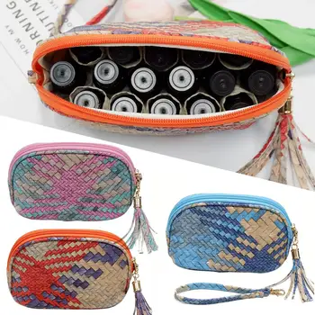 

Essential Oil Carrying Bag 16 Compartments PU Braided Portable Organizer For Roller Bottles Small Accessories