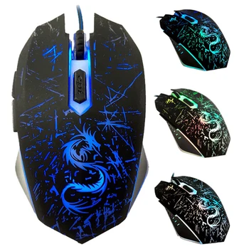 

USB Wired Gaming Mouse Optical 3200DPI 6 Buttons LED Mice for PC Laptop Notebook Computer Mechanical Mouse Game Color Backlight