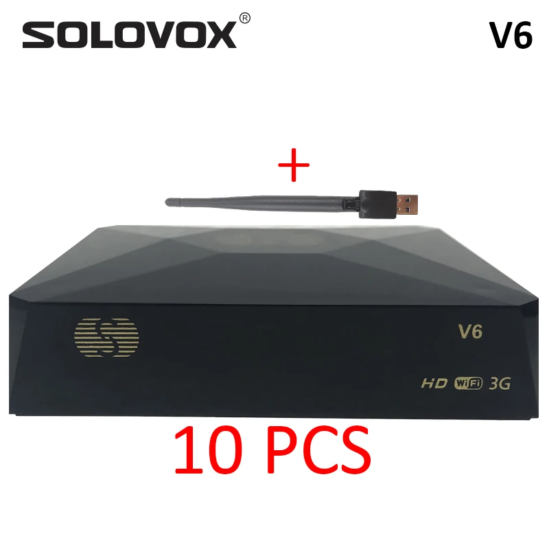 SOLOVOX V6 10 шт. домашний кинотеатр мини HD спутниковый ТВ приемник Поддержка M3U MARS CCCAM tv NOVA tv Xtream домашний кинотеатр тв - Цвет: V6USBWIFI10PCS