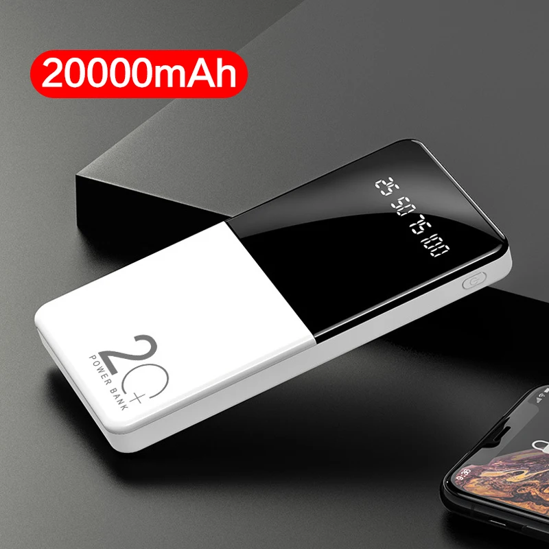 Тонкий внешний аккумулятор 20000 мАч, быстрое зарядное устройство, внешний аккумулятор 20000 мАч, тонкий внешний аккумулятор, портативное зарядное устройство для Xiaomi Mi iPhone