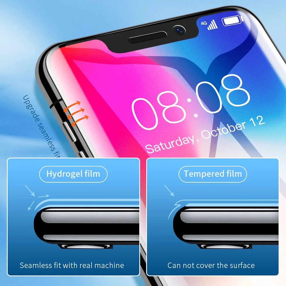 100D Защитная Гидрогелевая пленка для iPhone 11 Pro Max XR X XS 6 6s 7 8 Plus мягкая защитная экрана