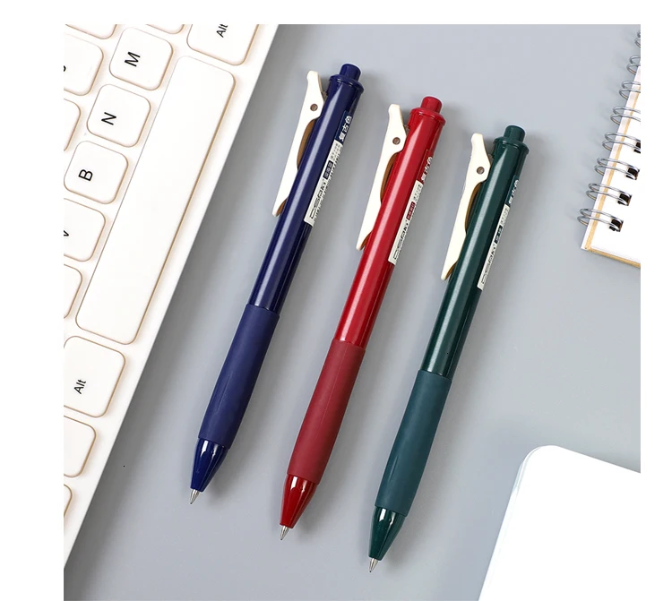 1 шт Ретро темные цветные гелевые ручки выдвижные 0,5 мм тонкие школьные быстросохнущие Ретро чернильные ручки