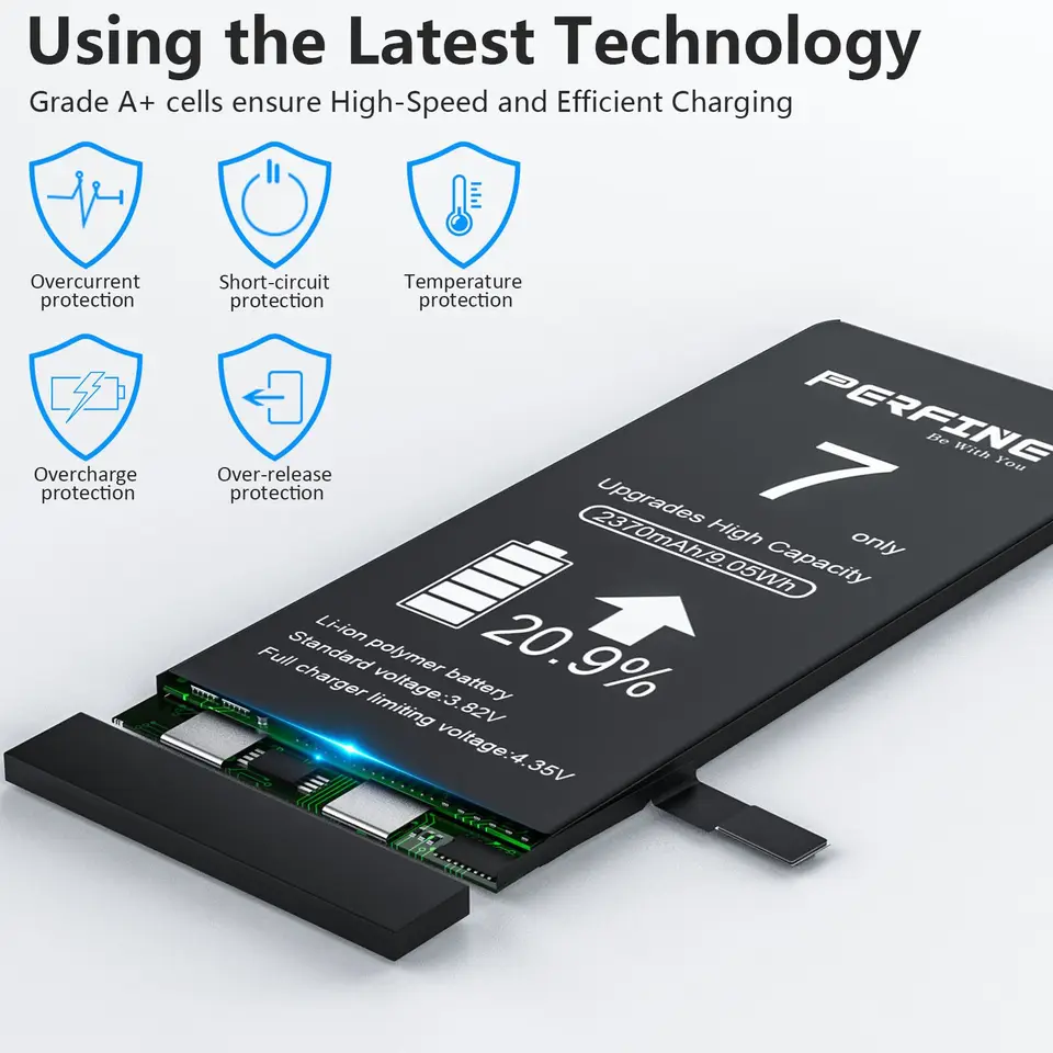 6500mAh Replacement Battery For IPhone 7 - Ultra High Capacity Battery With Repair Tool Kit