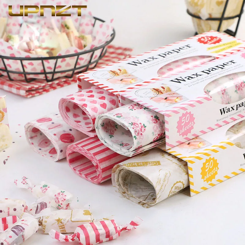 

50Pcs/Lot Wax Paper Food Grade Grease Paper Food Wrappers Wrapping Paper For Bread Sandwich Burger Fries Oilpaper Baking Tools