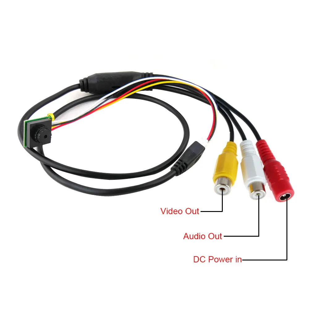 CVBS-Mini caméra de sécurité CCTV, vidéo domestique, audio, analogique, sortie AV, 800tvl, CMOS, 5x5, 12x12mm