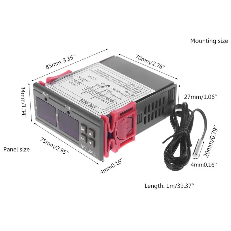 AC 110V~ 220V регулятор температуры ℃ ℉ 10A термостат для инкубатора разведения 83XA