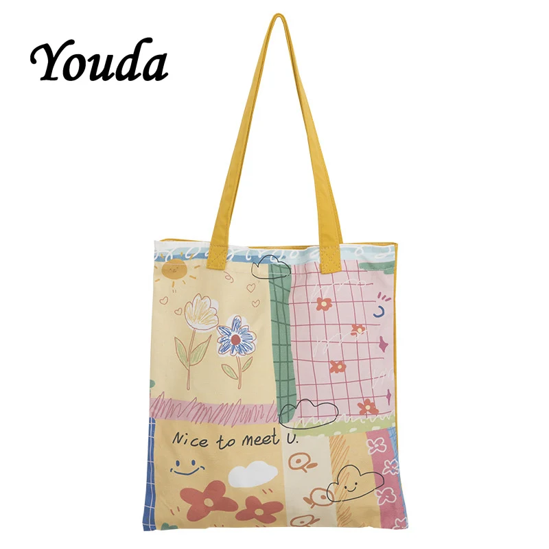 

Cute Graffiti Shopping Bags For Women Schoolbags For Girls Small Cartoon Print Women Shoulder Bag Women's 2020 Fashion Handbags