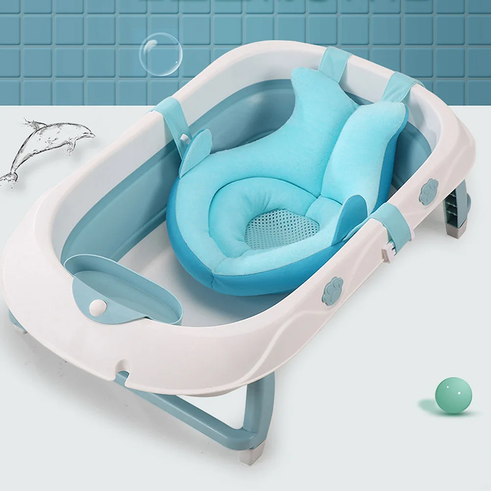 

Newborn Bath Floating Pad Mat With Hook Baby Bath Tub Pad Shelf Bathtub Seat Cushion Soft Intant Bathing Kid Safety Protection