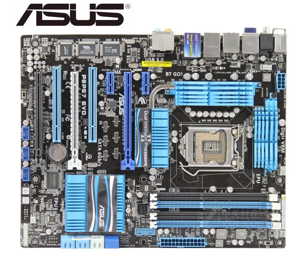 ASUS P8P67 EVO оригинальная материнская плата DDR3 LGA 1155 USB2.0 USB3.0 32 Гб P67 б/у настольная |