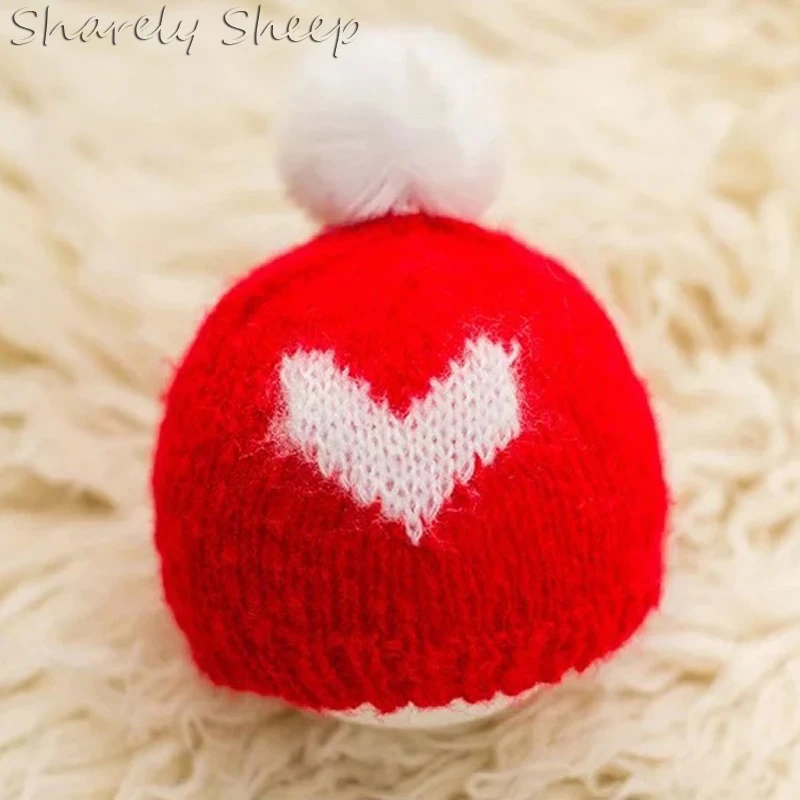 Newborn Baby Mohair Christmas Hat Photography Props Baby Boy Girl Photo Shoot Studio Xmas Cap Hat Infant fotografia Accessories
