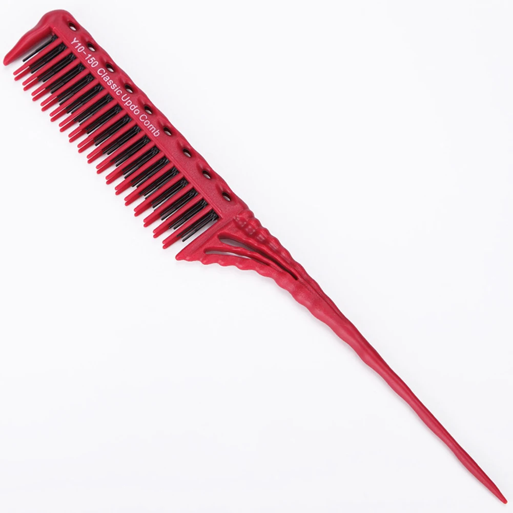 Hairdressing Rat Tail Travel Hair Comb Backcombing Teasing Anti Static Detangling Brush Heat Resistance Styling 3-Row Teeth Tool