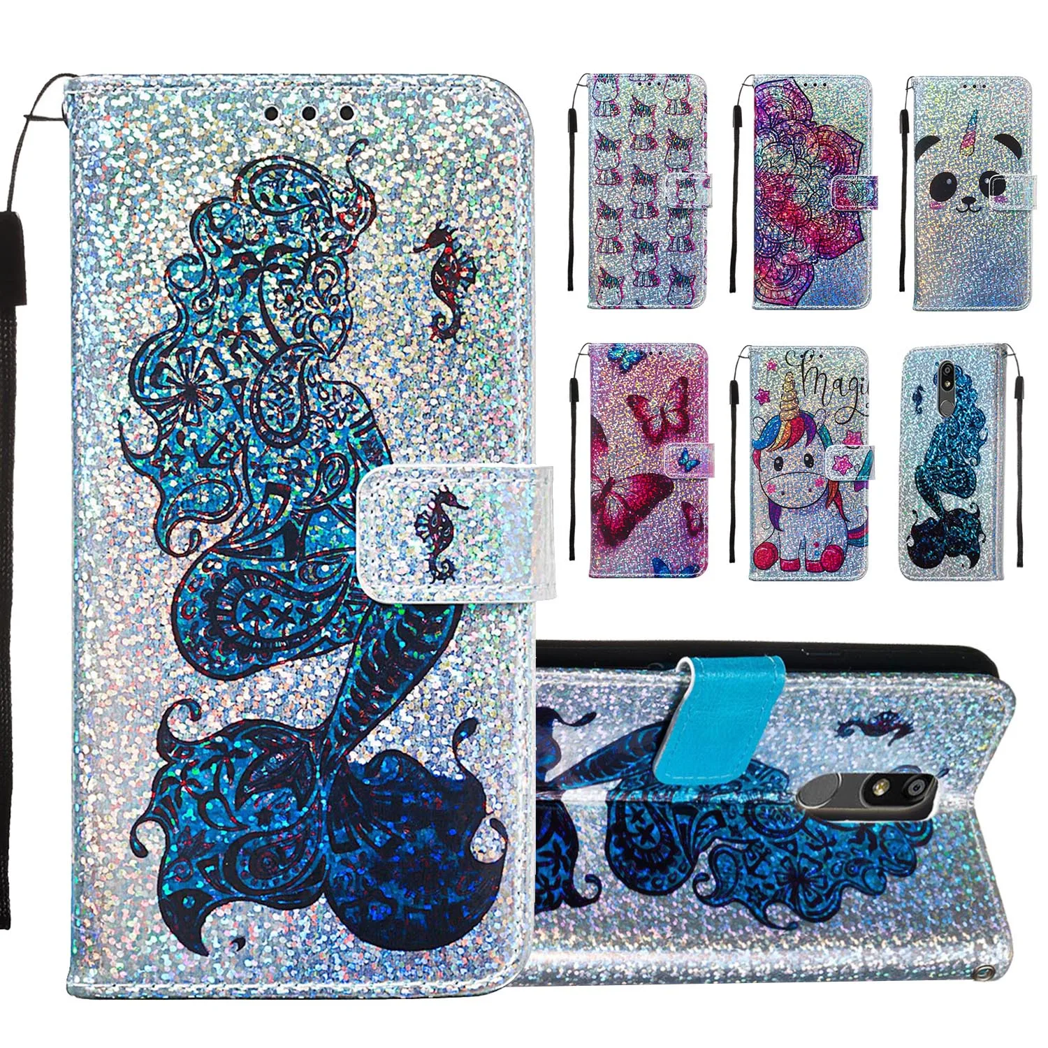 

Luxury Bling Wallet Flip PU Leather Cases For Xiaomi Redmi 7A K20 K20 Pro Unicorn Pattern Protective Phone Bag Cover Coque Gifts