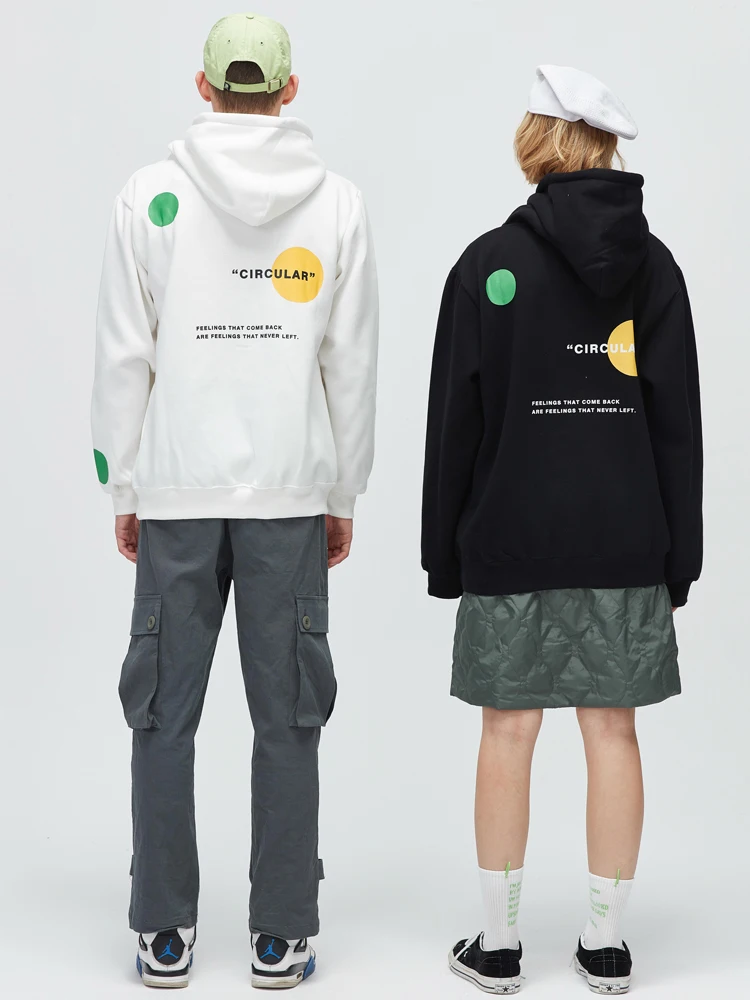 OSCN7 High Street Print Fleece Hooded Sweatshirt Woman Fall Streetwear Plus Velvet Oversize Hoodies Womans 930