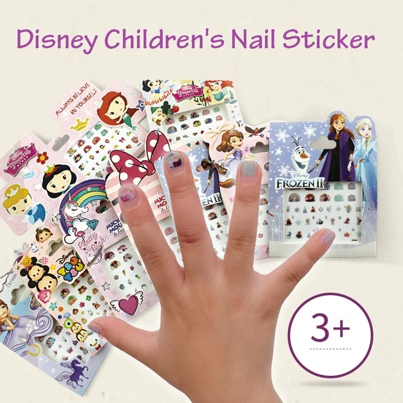 Детские наклейки для ногтей Disney Mickey Princess Snow безопасные нетоксичные детские тату
