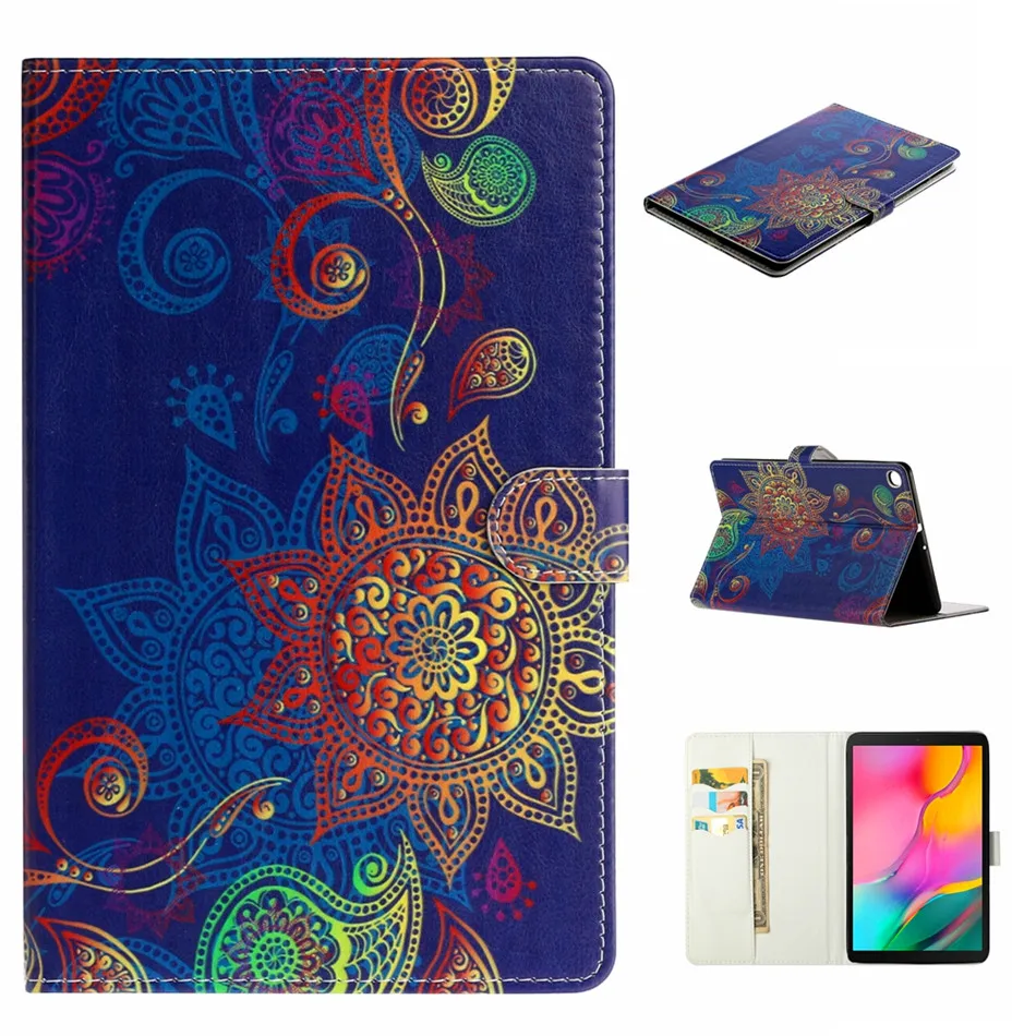 Милый кожаный чехол для samsung Galaxy Tab A T510 T515 10," чехол для планшета samsung Tab A 10,1 SM-T510 SM-T515 чехол+ подарок - Цвет: A08
