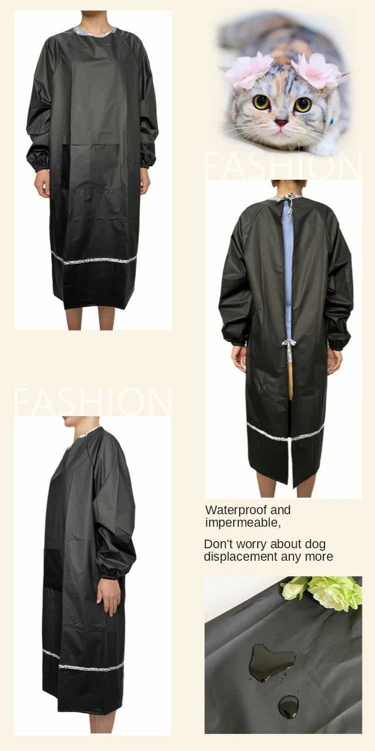 Roupas de Trabalho Antifouling à Prova Vestido de Banho do Animal Grooming Dwaterproof Água Anti Avental Cabelo Housework Dishwashing Limpeza Estimação Macacão Y0621 Pet 4 Cheap Tampas