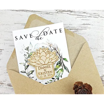 

Custom Succulent Save The Date Magnet, rustic Invitation cards, wedding wooden Magnets, wedding decoration, bridal shower gift